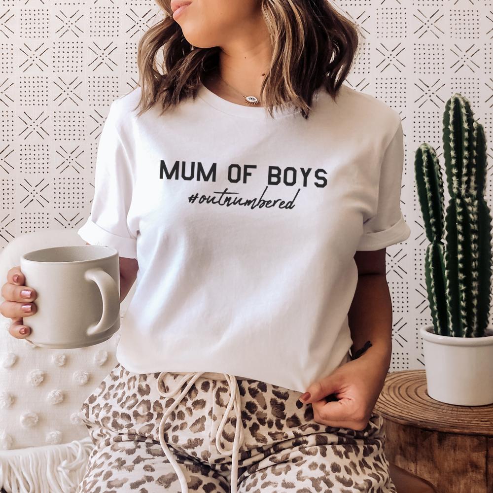Mom of boys t shirt deals