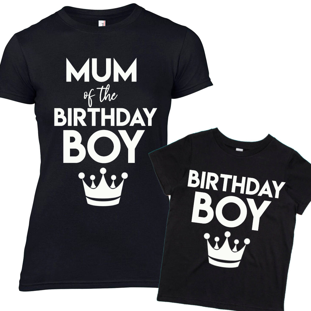 Mum of Birthday Boy Matching Mum Son Black Tees MRK X My Rocking Kids
