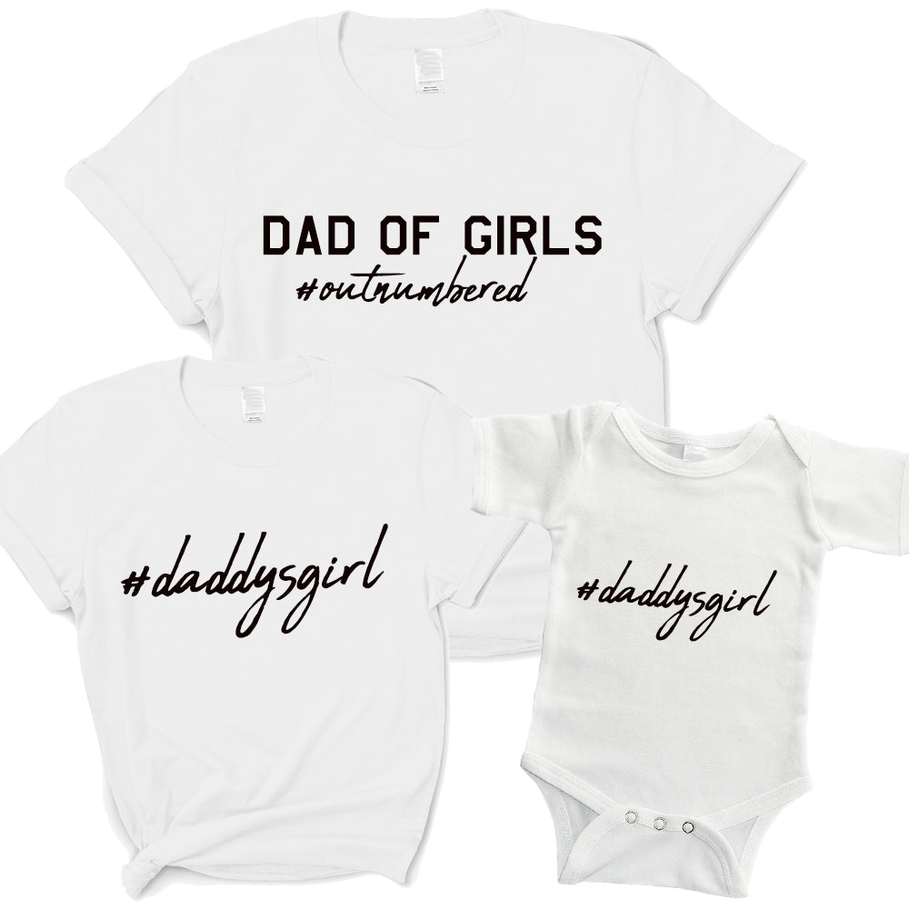 Hashtag Daddysgirl Dad Of Girls Matching Kid Baby Bodysuits