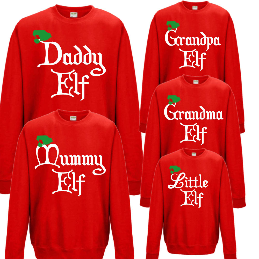 Elf Family Matching Christmas Sweatshirts (MRK X)