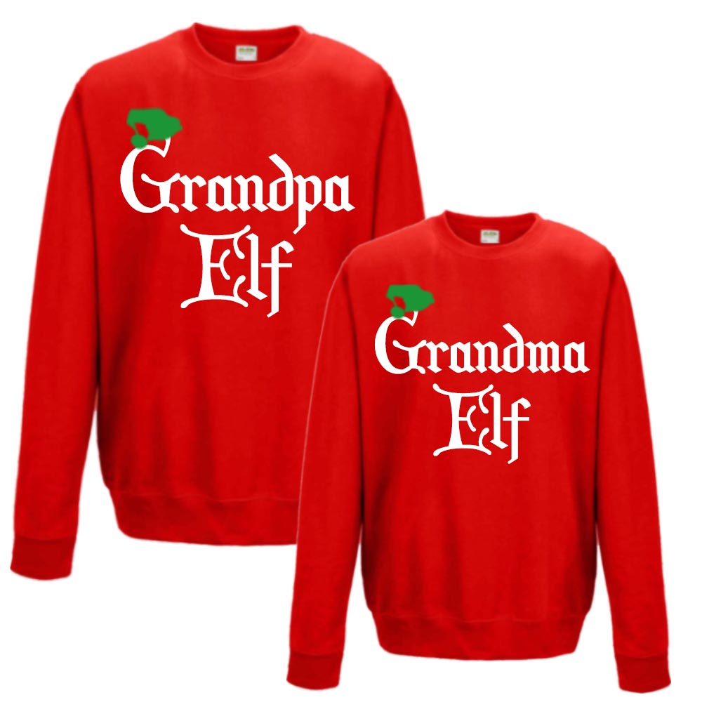 Grandpa Grandma Elf Matching Sweatshirts MRK X My Rocking Kids