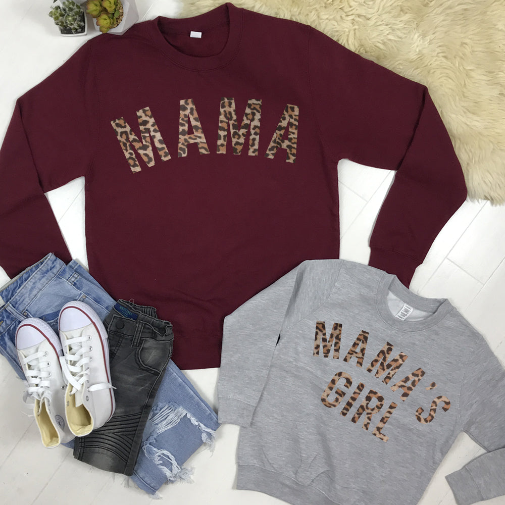 Mama & Mama's Girl Leopard Sweatshirts (MRK X)