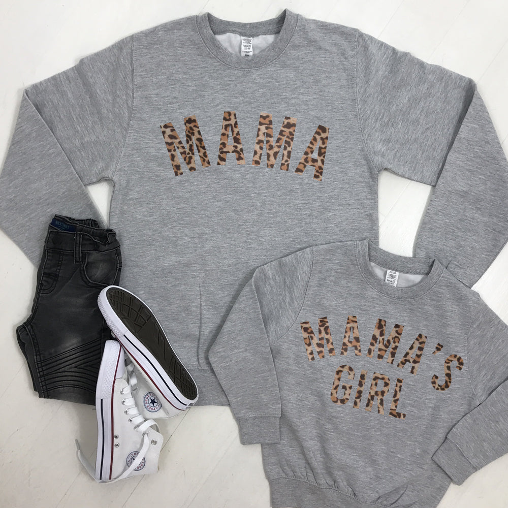 Mama & Mama's Girl Leopard Sweatshirts (MRK X)