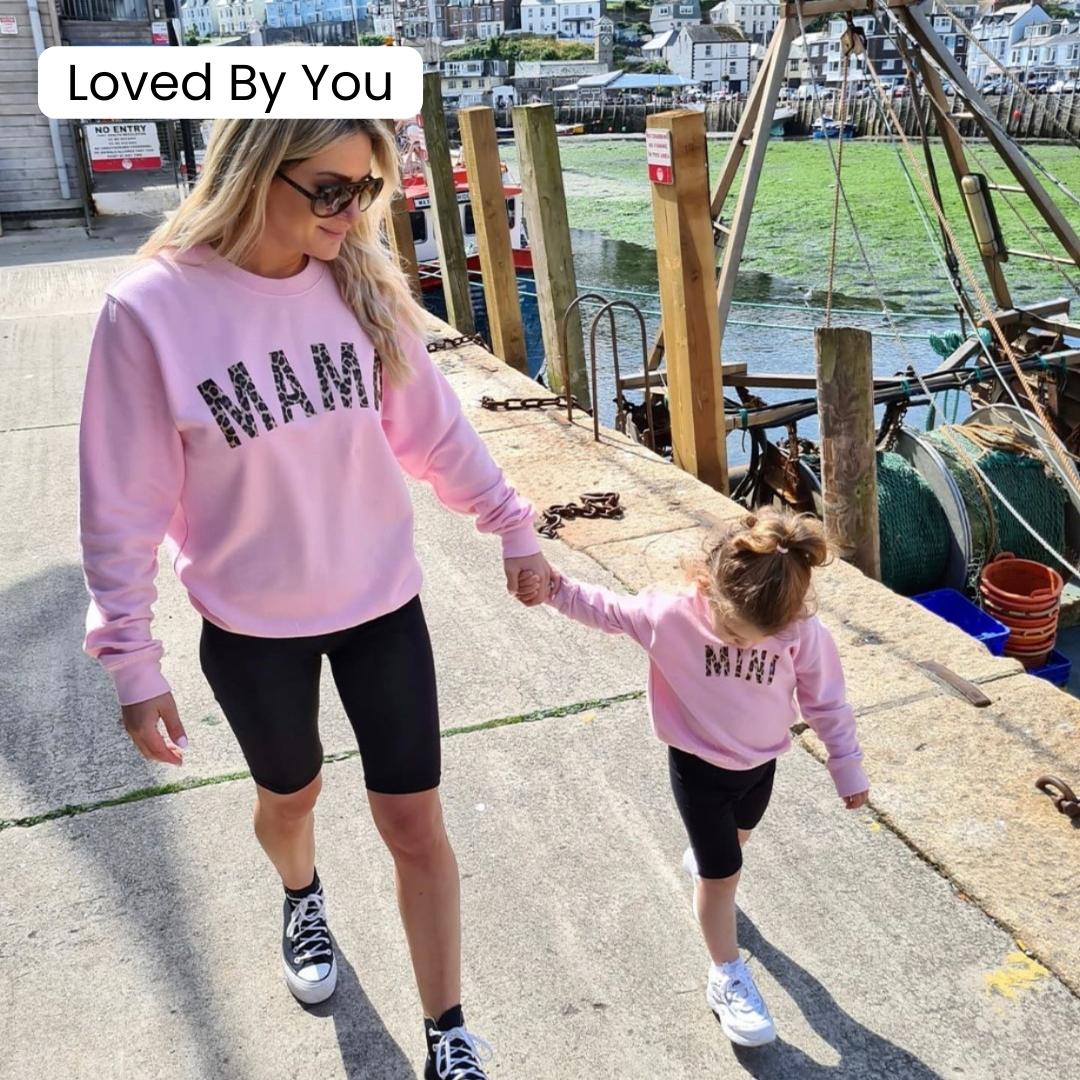 Mama & Mini Leopard Matching Baby Pink Sweatshirts