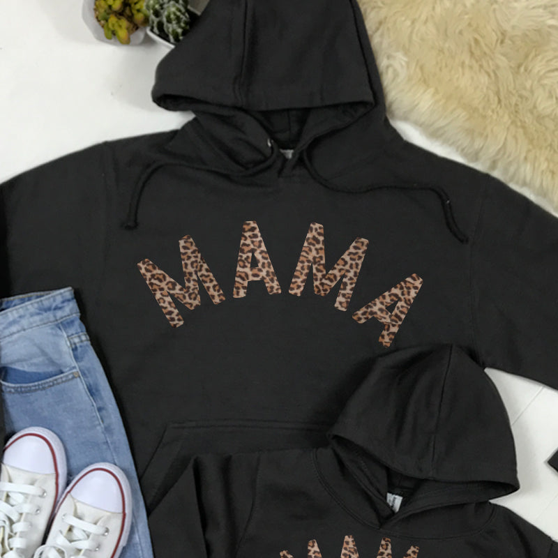 Mama & Mama's Girl Matching Leopard Storm Grey Hoodies (MRK X)