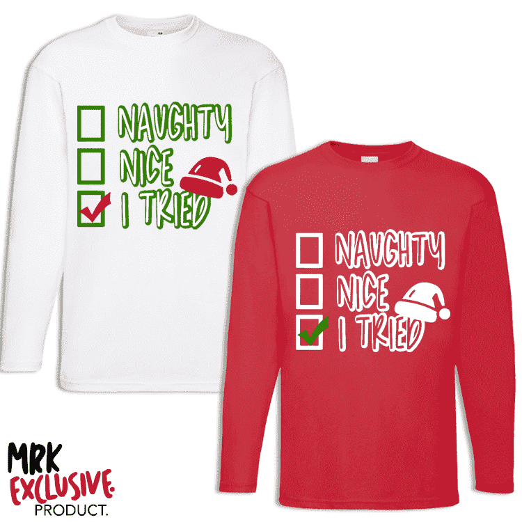 Naughty and Nice List Long Sleeved Tee (0-13 Years)  (MRK X)