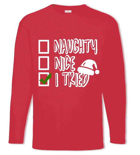 Naughty and Nice List Long Sleeved Tee (0-13 Years)  (MRK X)