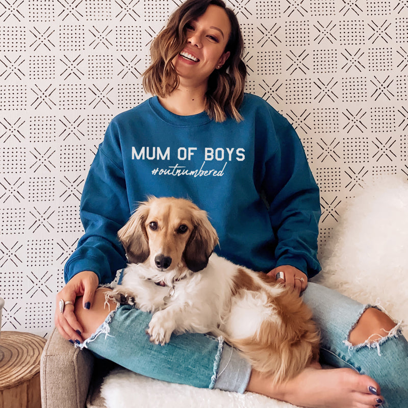 Mum of Boys Hashtag Outnumbered Sweatshirt