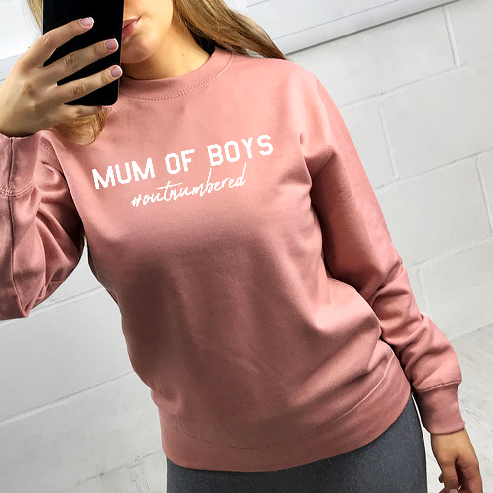 Mum of Boys Hashtag Outnumbered Sweatshirt