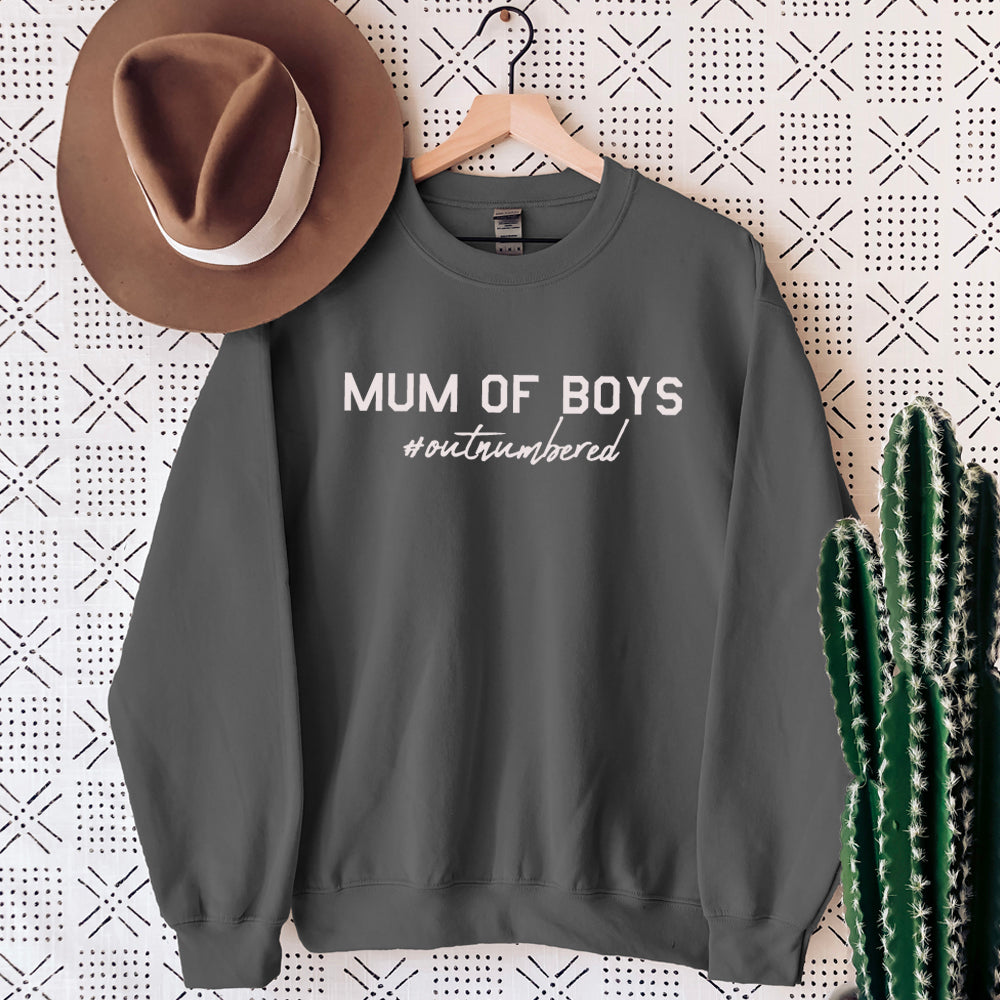 Mum of Boys Hashtag Outnumbered Sweatshirt (MRK X)