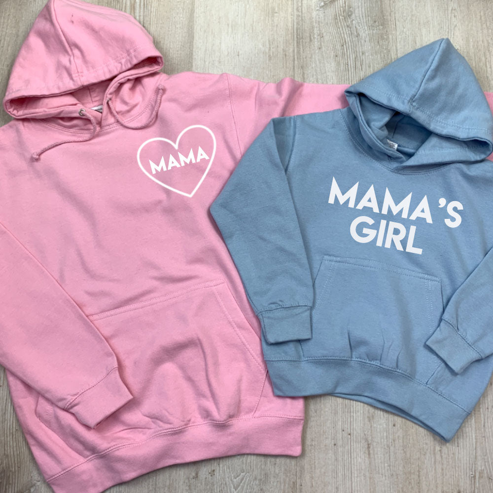 Mama Mama s Girl Mum Kid Matching Hoodies MRK X