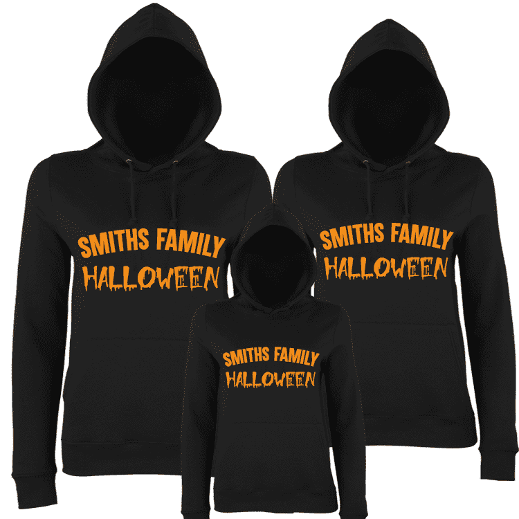Personalised Family Matching Halloween Hoodies Black MRK X