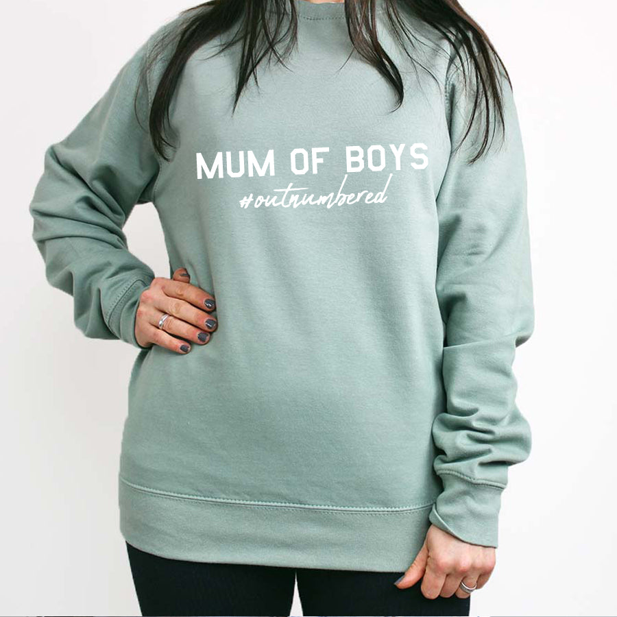 Mum of Boys Hashtag Outnumbered Sweatshirt (MRK X)