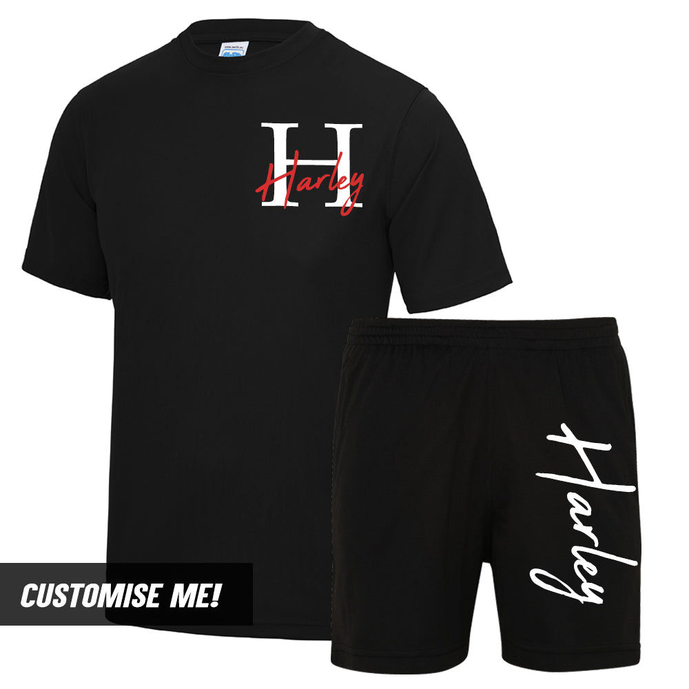 Personalised Portland Name & Initial T-Shirt & Short Set (MRK X)