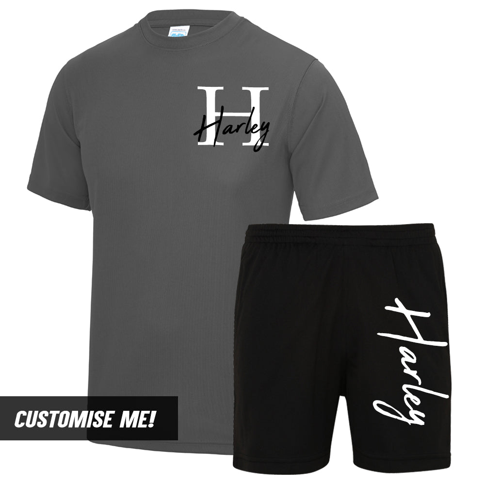 Personalised Portland Name & Initial T-Shirt & Short Set (MRK X)