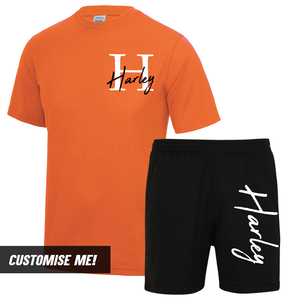 Personalised Portland Name & Initial T-Shirt & Short Set (MRK X)