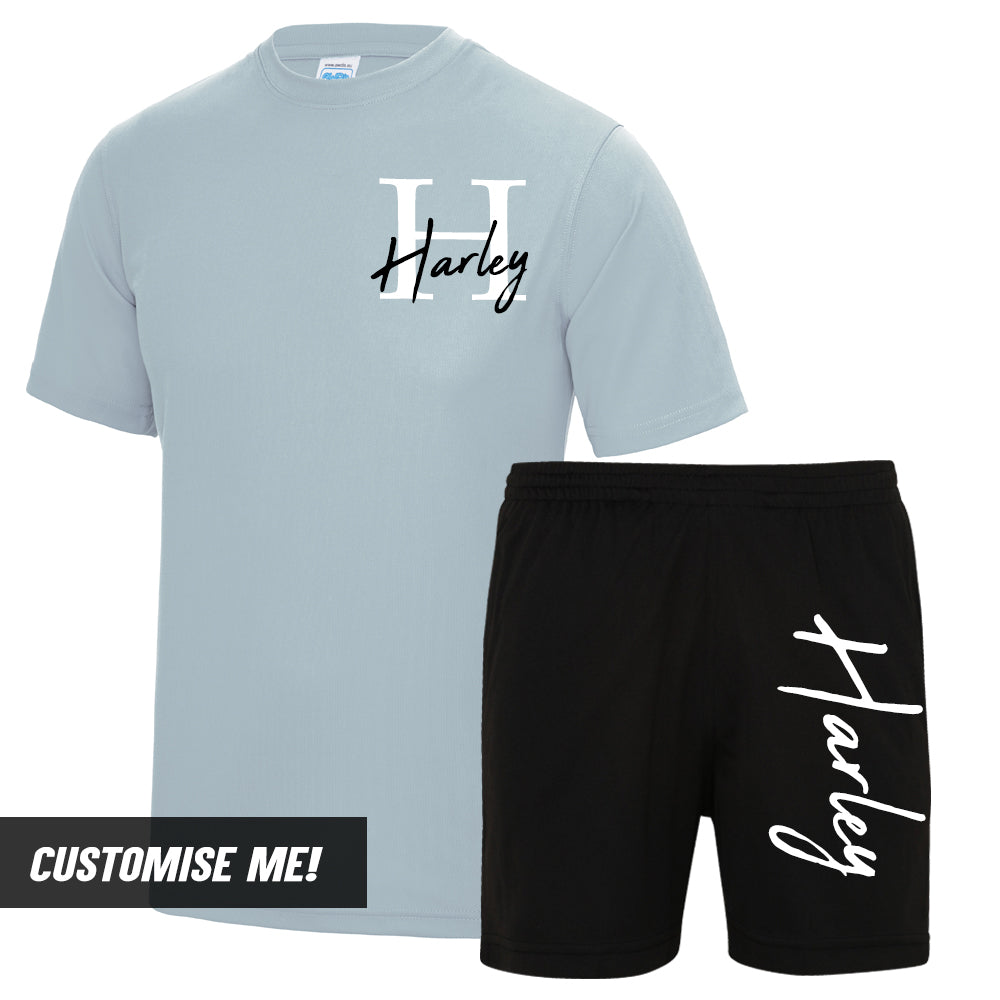 Personalised Portland Name & Initial T-Shirt & Short Set (MRK X)