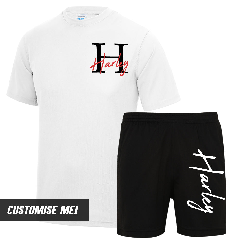 Personalised Portland Name & Initial T-Shirt & Short Set (MRK X)