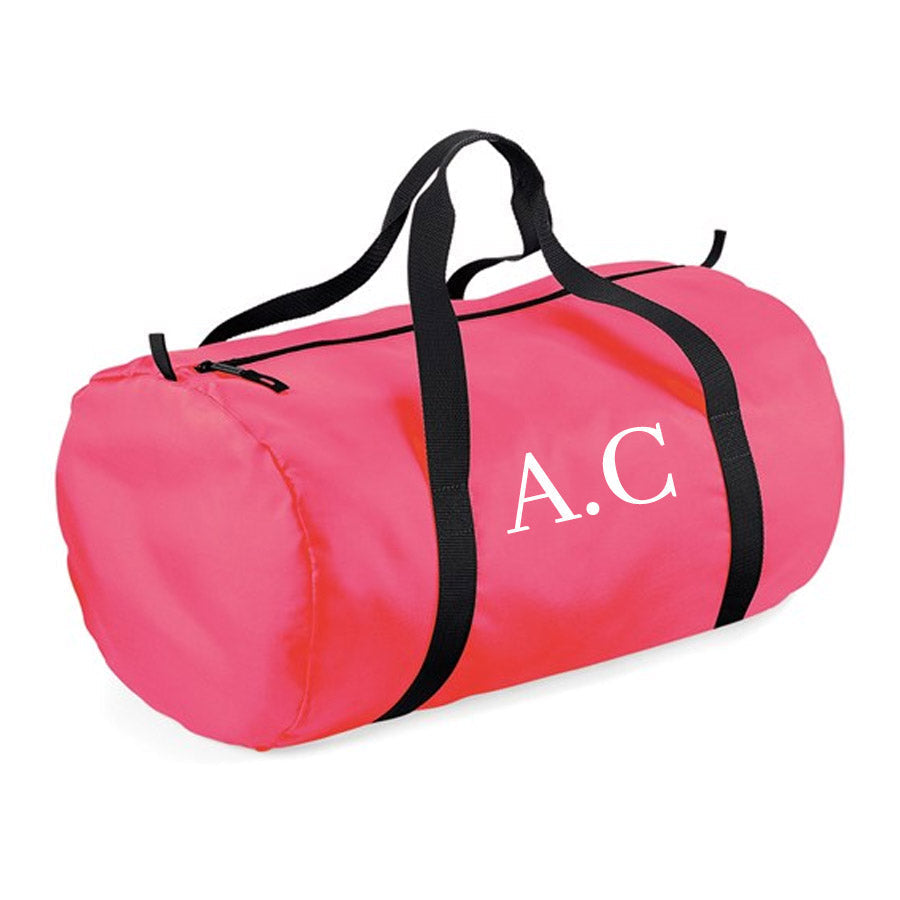 Personalised Initial Packaway Barrel Bag