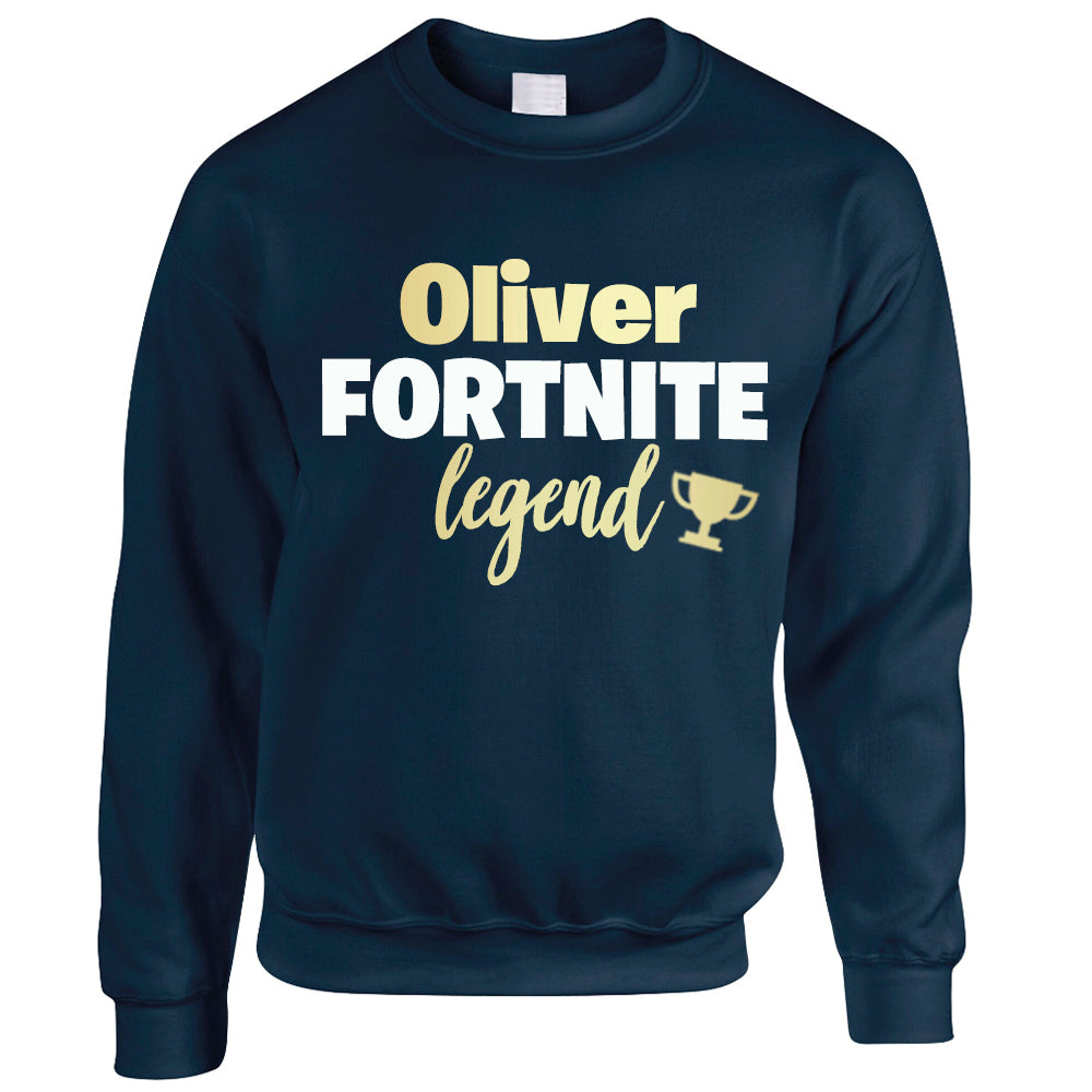 Personalised Fortnite Legend Kids Sweatshirt MRK X