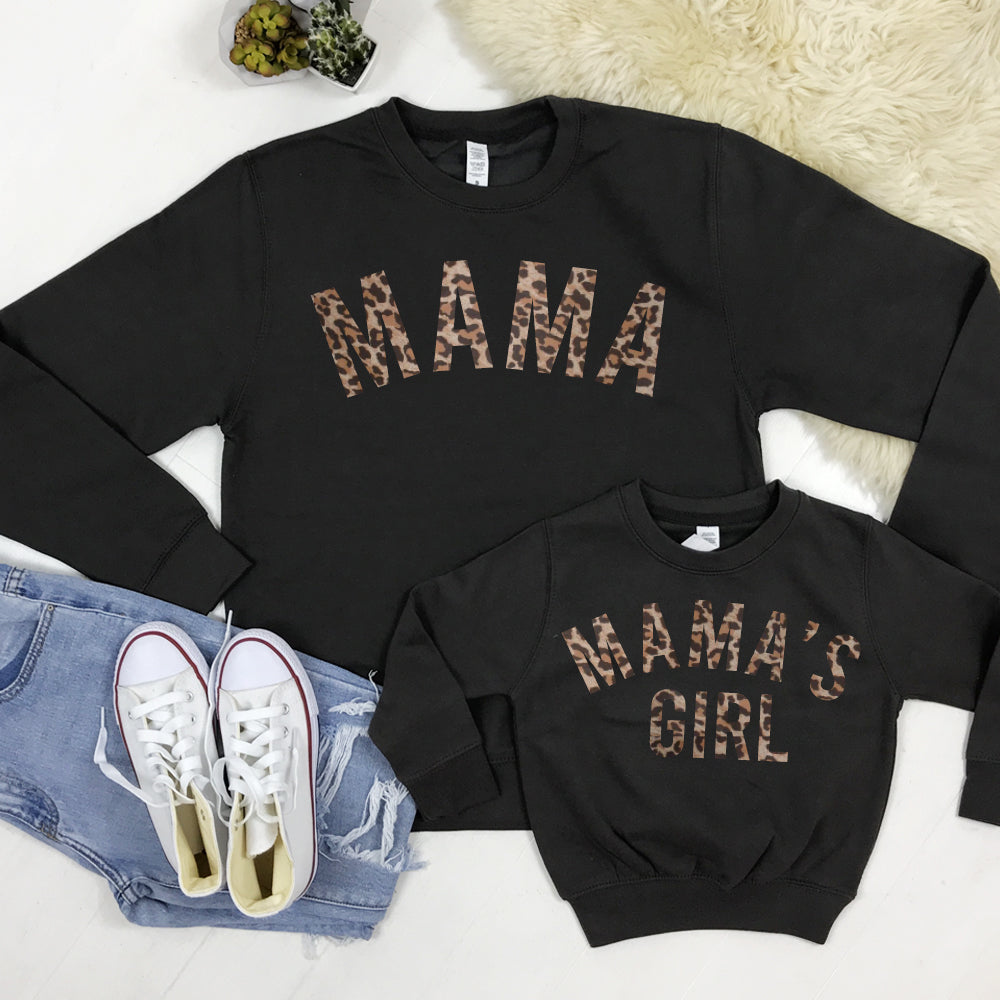 Mama & Mama's Girl Leopard Sweatshirts (MRK X)