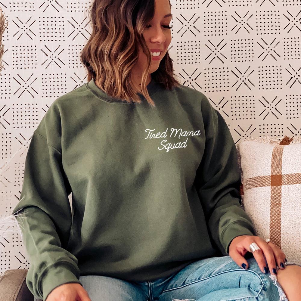 Tired Mama Squad Mini Logo Sweatshirt